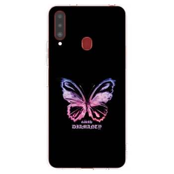 Picasee husă transparentă din silicon pentru Samsung Galaxy A20s - Diamanty Purple