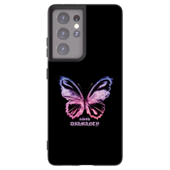 Picasee husă neagră din silicon pentru Samsung Galaxy S21 Ultra 5G G998B - Diamanty Purple