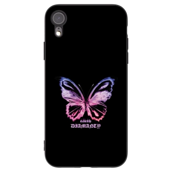 Picasee husă neagră din silicon pentru Apple iPhone XR - Diamanty Purple