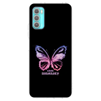 Picasee husă transparentă din silicon pentru Motorola Moto G60 - Diamanty Purple