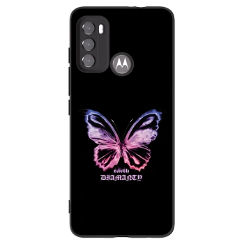 Picasee husă neagră din silicon pentru Motorola Moto G60 - Diamanty Purple