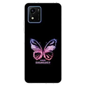 Picasee husă transparentă din silicon pentru Vivo Y01 - Diamanty Purple