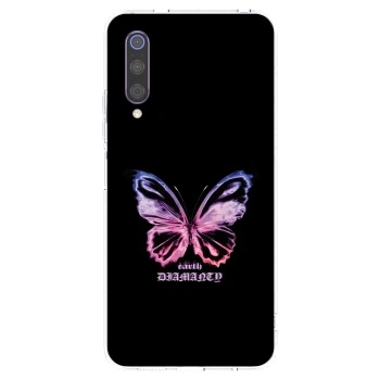 Picasee husă transparentă din silicon pentru Xiaomi Mi 9 - Diamanty Purple
