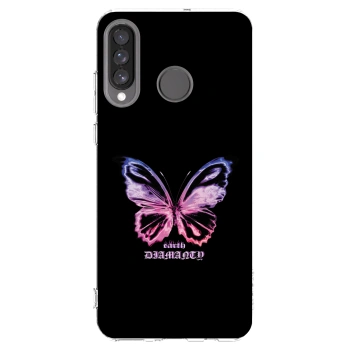 Picasee husă transparentă din silicon pentru Huawei P30 Lite - Diamanty Purple