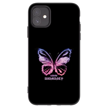 Picasee husă neagră din silicon pentru Apple iPhone 11 - Diamanty Purple