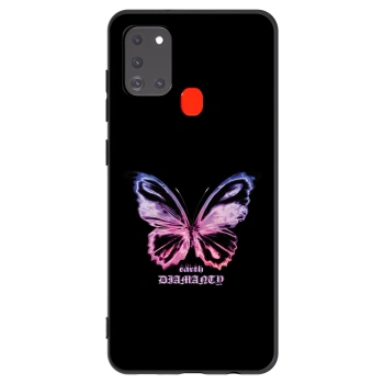 Picasee husă neagră din silicon pentru Samsung Galaxy A21s - Diamanty Purple