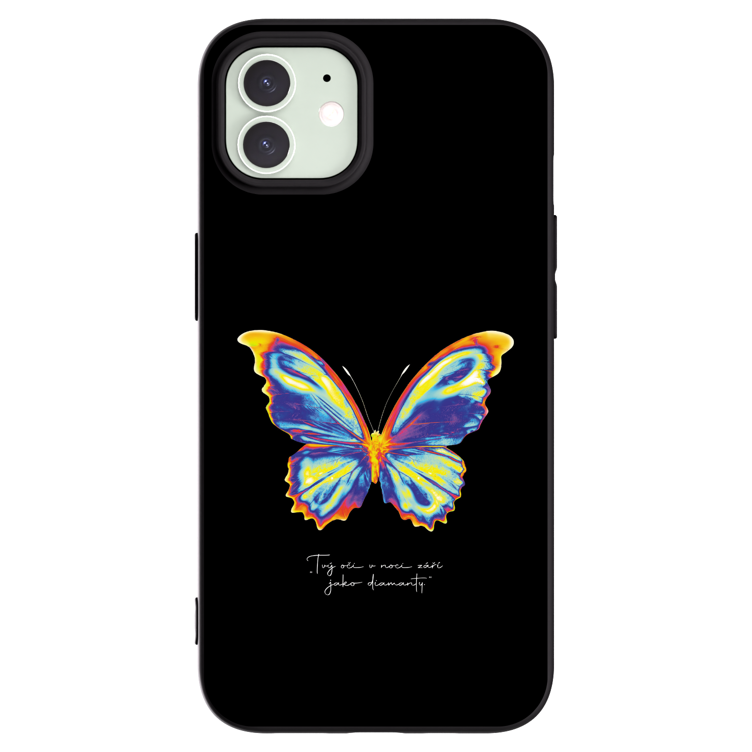 Picasee husă neagră din silicon pentru Apple iPhone 12 - Diamanty Black