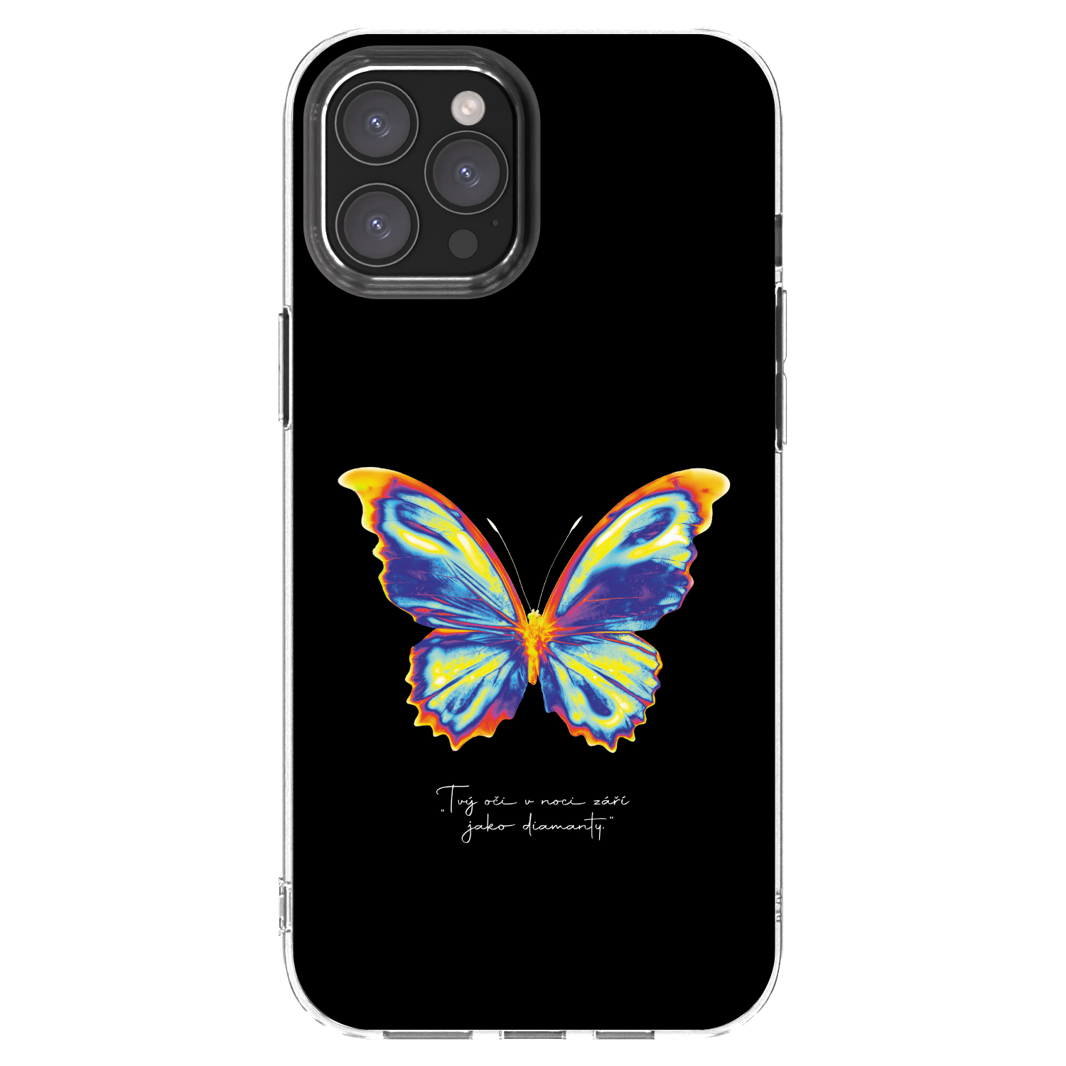 Picasee husă transparentă din silicon pentru Apple iPhone 12 Pro Max - Diamanty Black