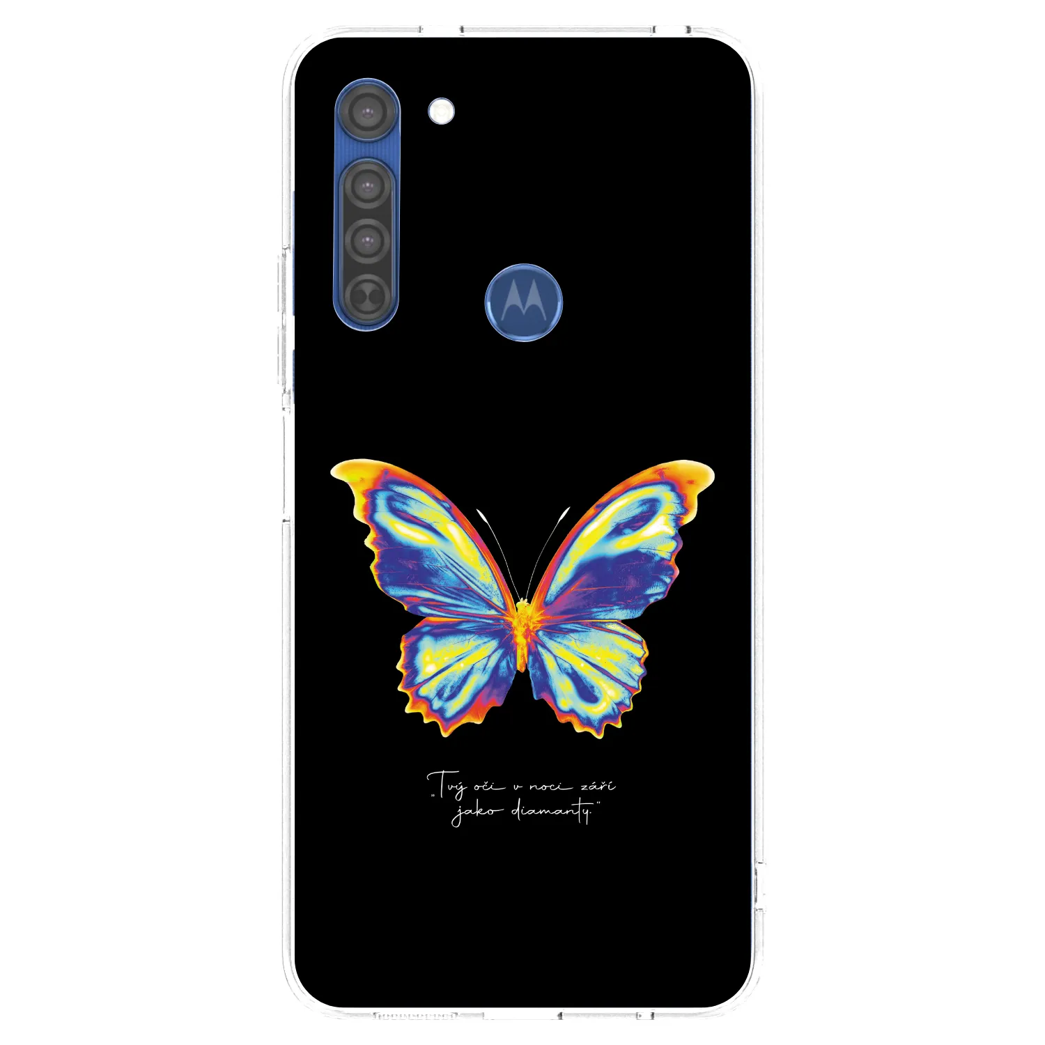 Picasee husă transparentă din silicon pentru Motorola Moto G8 - Diamanty Black