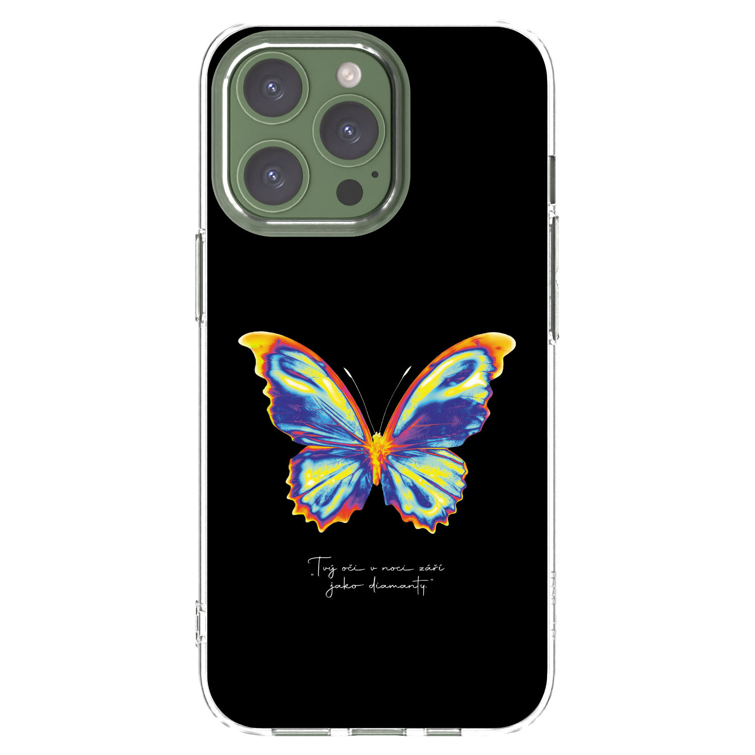 Picasee husă transparentă din silicon pentru Apple iPhone 13 Pro - Diamanty Black