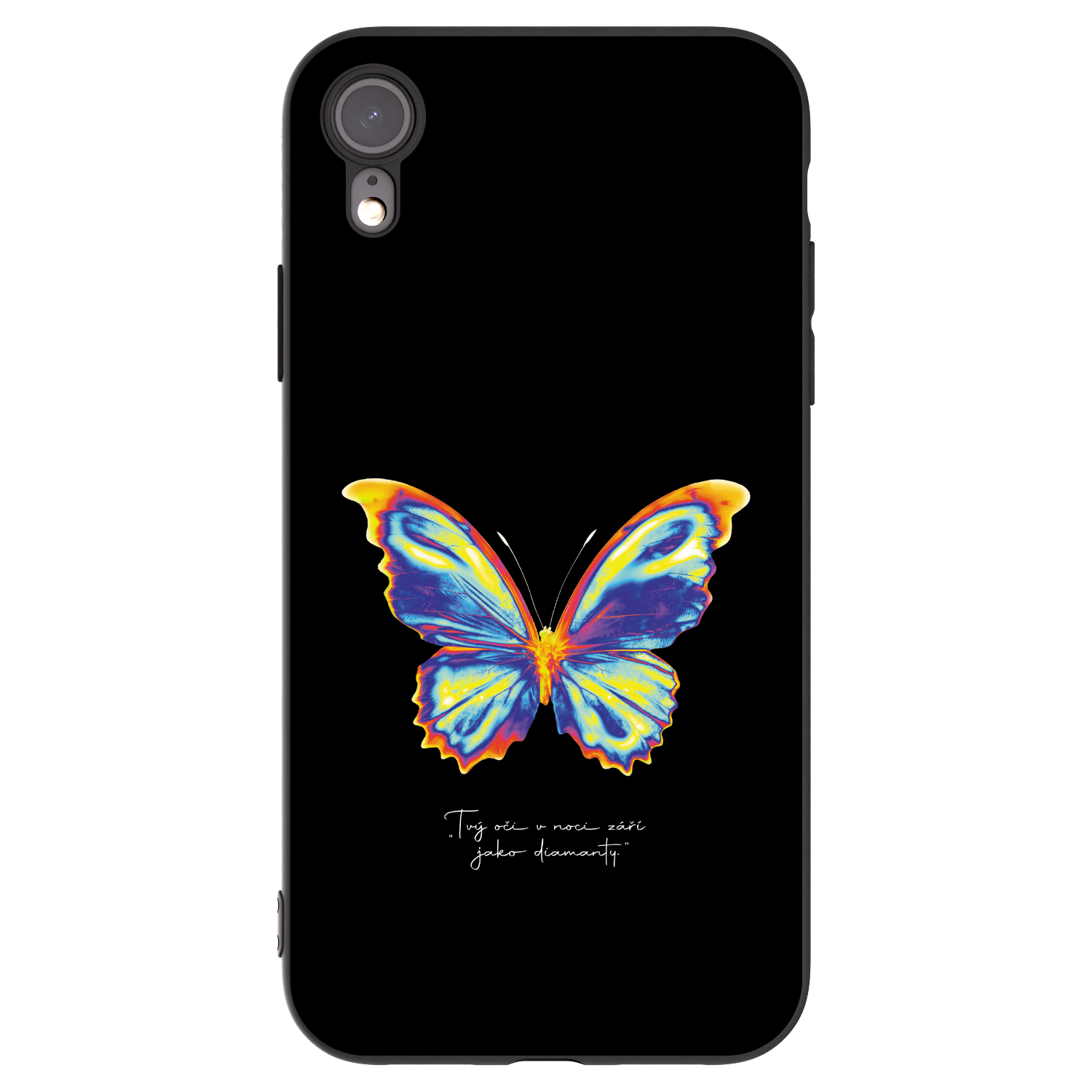 Picasee husă neagră din silicon pentru Apple iPhone XR - Diamanty Black