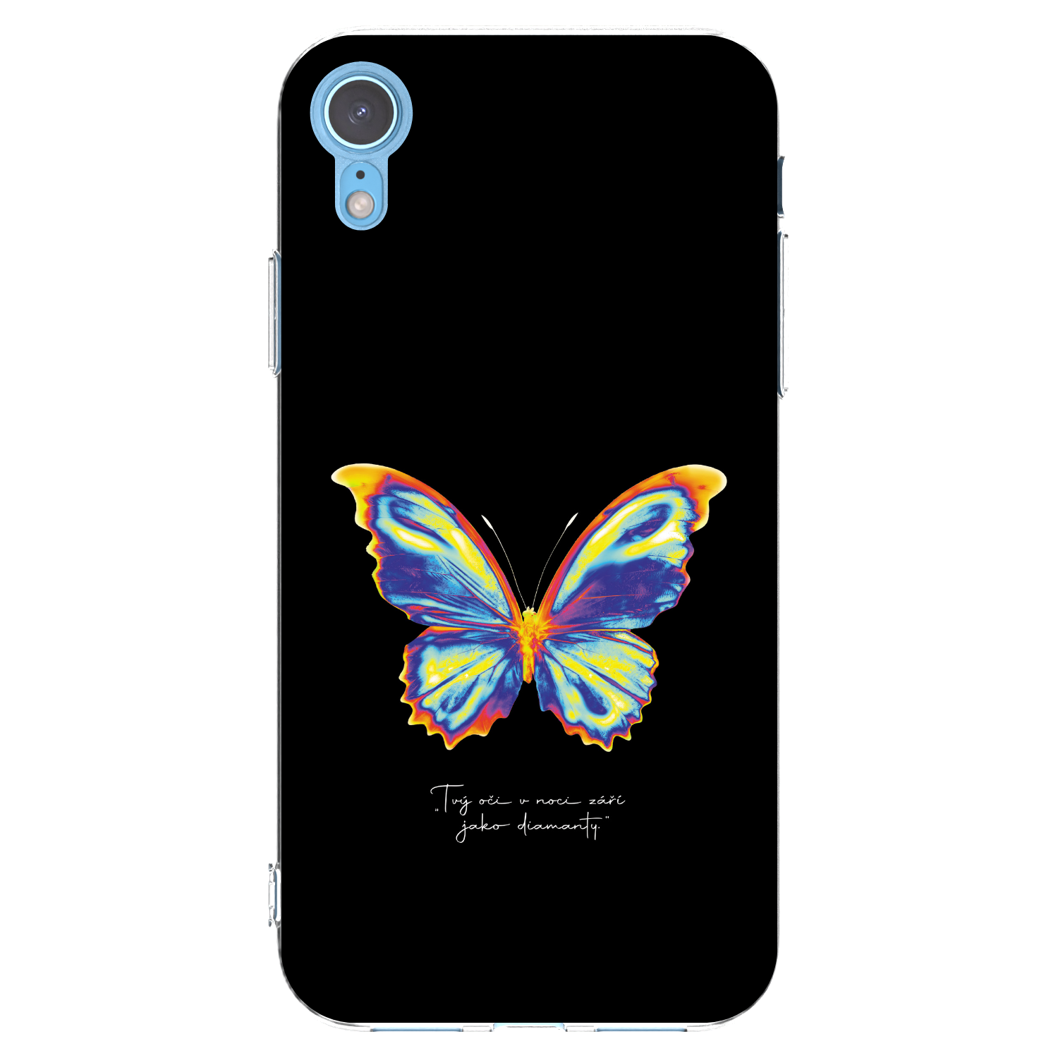 Picasee husă transparentă din silicon pentru Apple iPhone XR - Diamanty Black