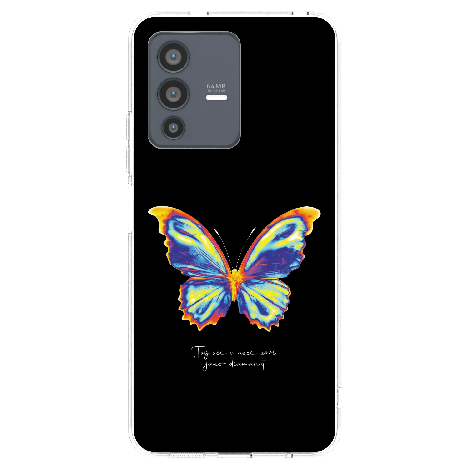 Picasee husă transparentă din silicon pentru Vivo V23 5G - Diamanty Black