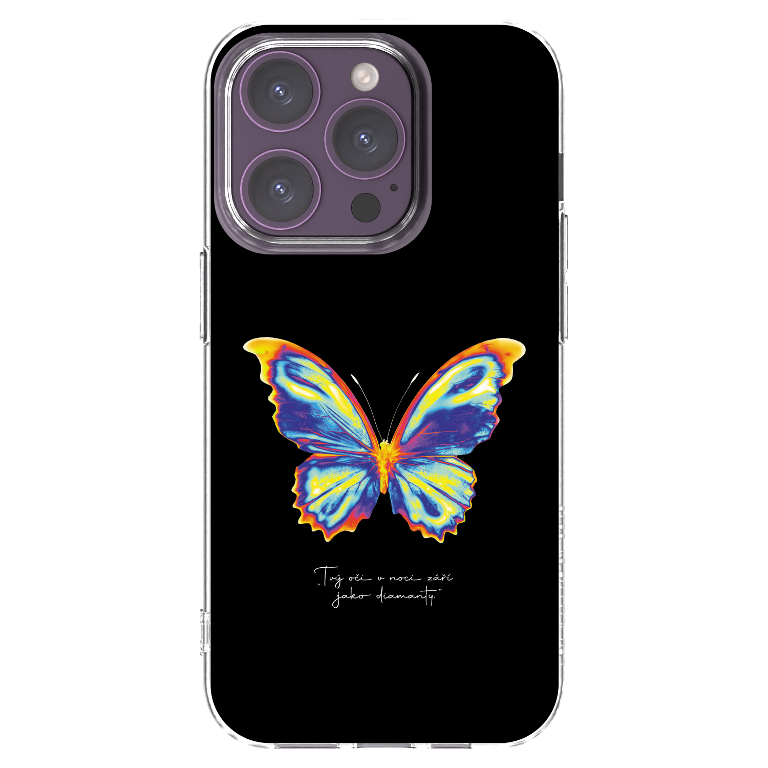 Picasee husă transparentă din silicon pentru Apple iPhone 14 Pro - Diamanty Black