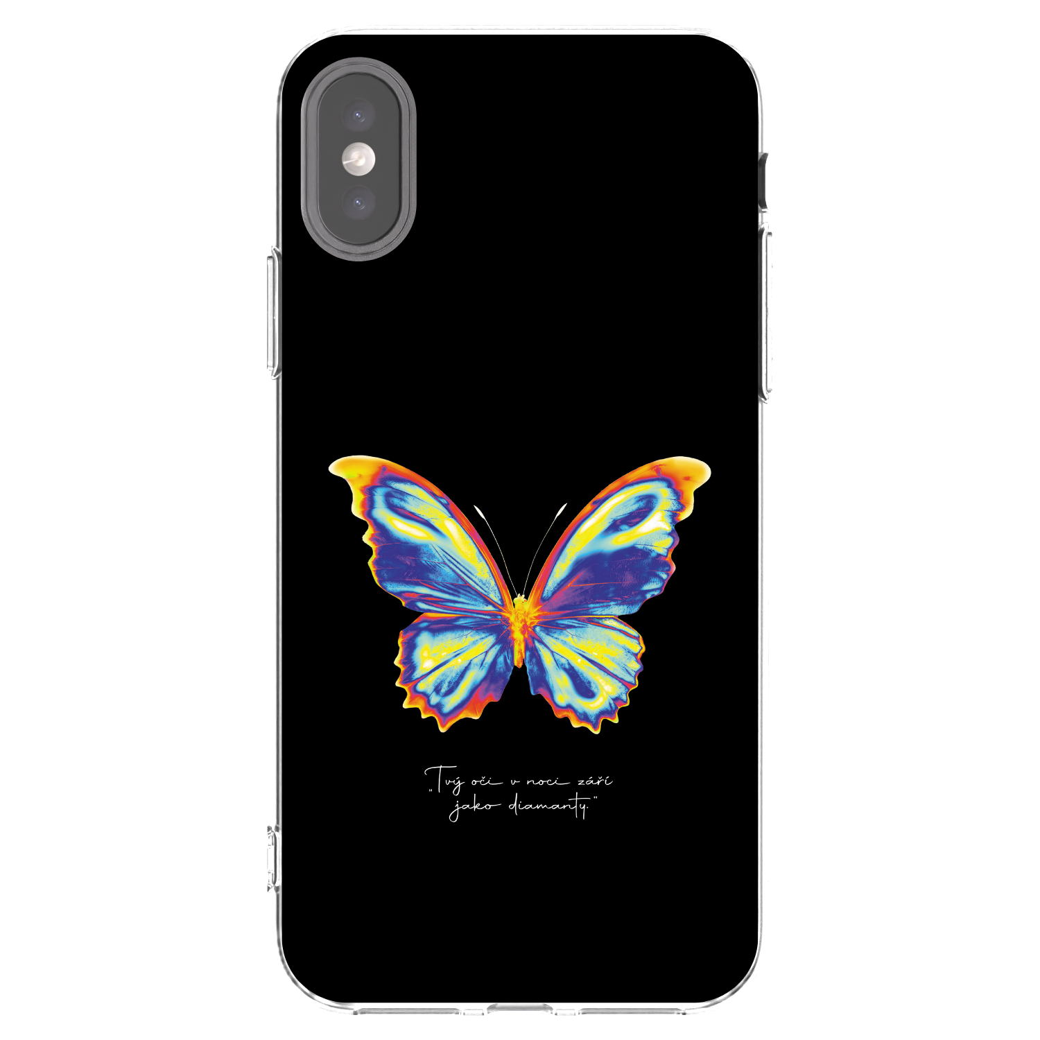 Picasee husă transparentă din silicon pentru Apple iPhone X/XS - Diamanty Black