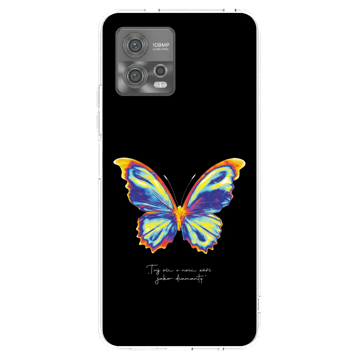 Picasee husă transparentă din silicon pentru Motorola Moto G72 - Diamanty Black