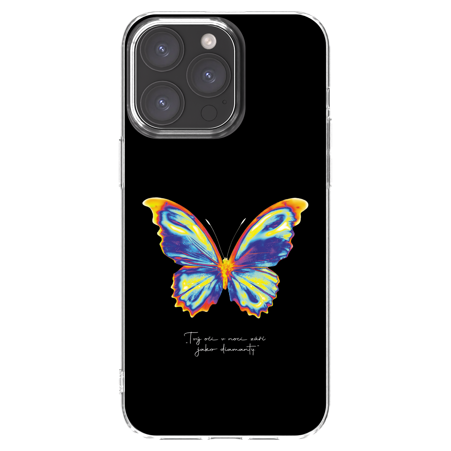 Picasee husă transparentă din silicon pentru Apple iPhone 15 Pro Max - Diamanty Black