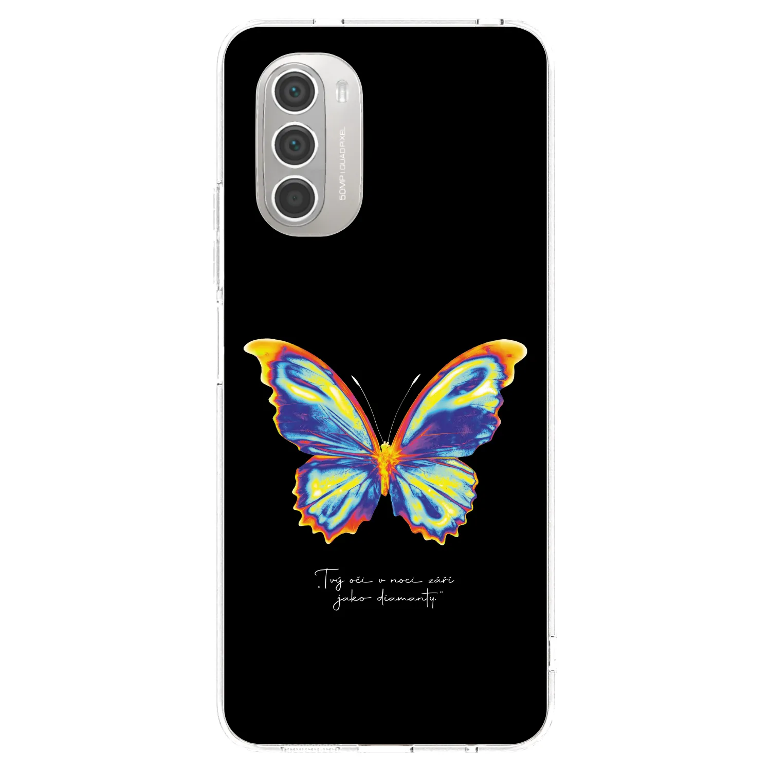 Picasee husă transparentă din silicon pentru Motorola Moto G51 - Diamanty Black