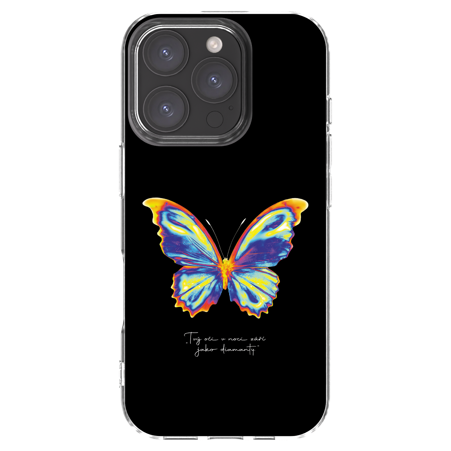 Picasee husă transparentă din silicon pentru Apple iPhone 16 Pro - Diamanty Black