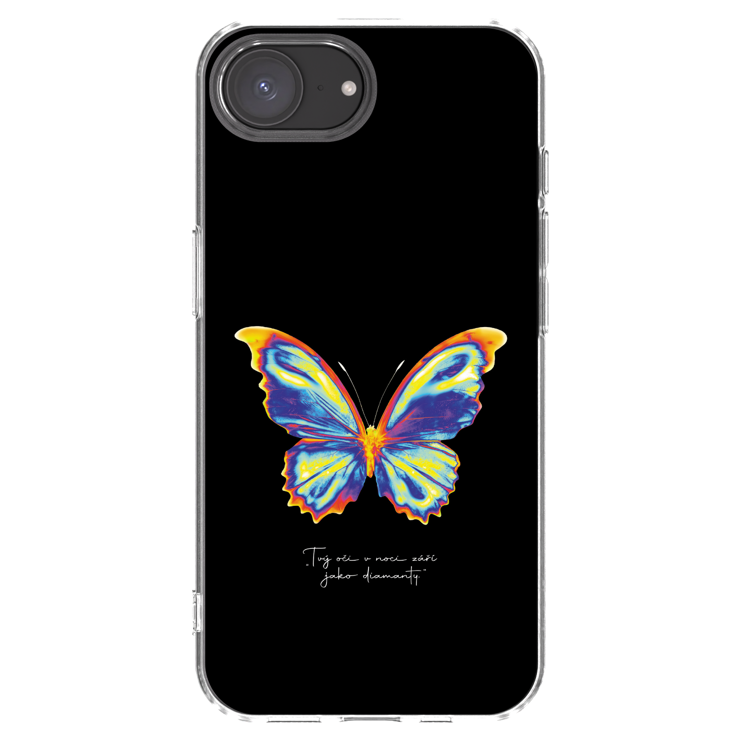 Picasee husă transparentă din silicon pentru Apple iPhone 16e - Diamanty Black
