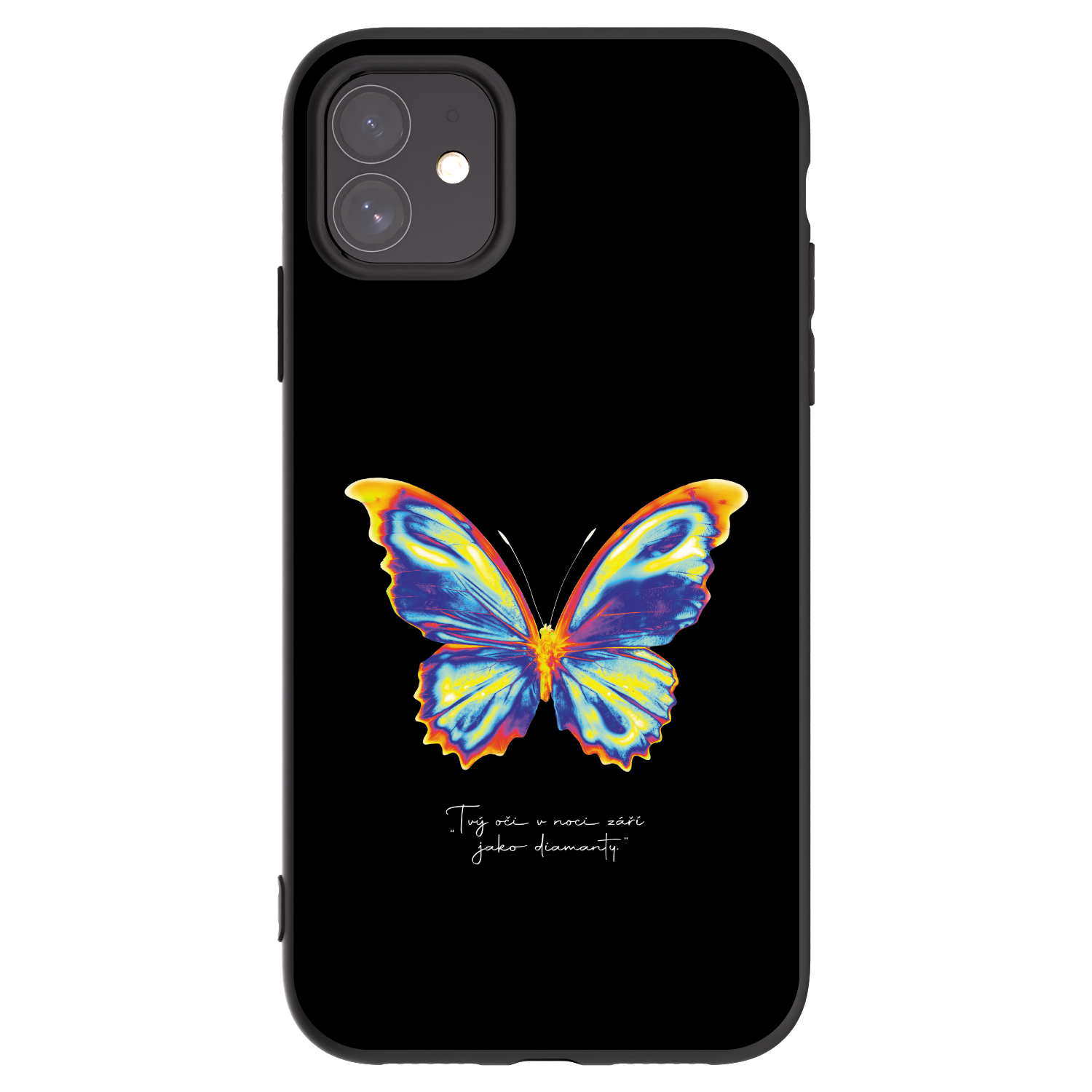 Picasee husă neagră din silicon pentru Apple iPhone 11 - Diamanty Black