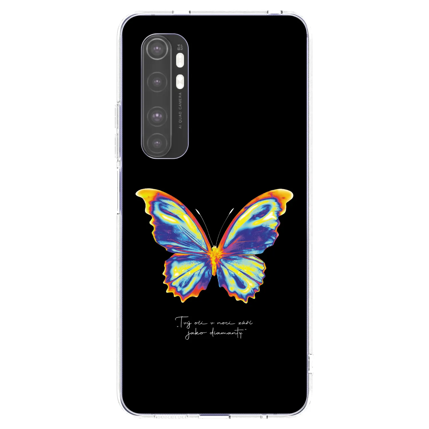 Picasee husă transparentă din silicon pentru Xiaomi Mi Note 10 Lite - Diamanty Black