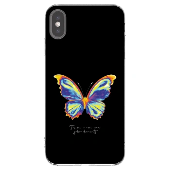 Picasee husă transparentă din silicon pentru Apple iPhone XS Max - Diamanty Black