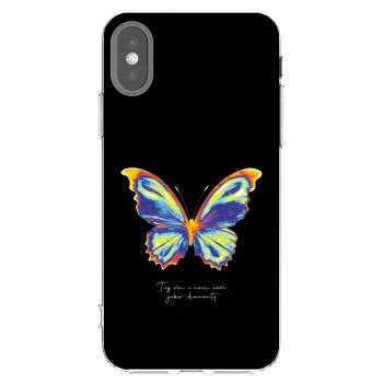 Picasee husă transparentă din silicon pentru Apple iPhone X/XS - Diamanty Black