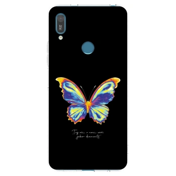 Picasee husă transparentă din silicon pentru Huawei Y7 2019 - Diamanty Black