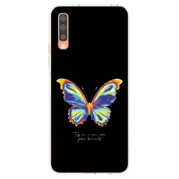 Picasee husă transparentă din silicon pentru Samsung Galaxy A70 A705F - Diamanty Black