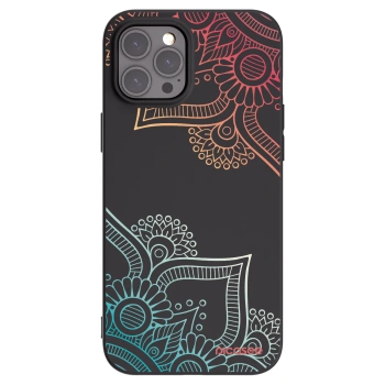 Picasee husă neagră din silicon pentru Apple iPhone 12 Pro Max - Flowers pattern