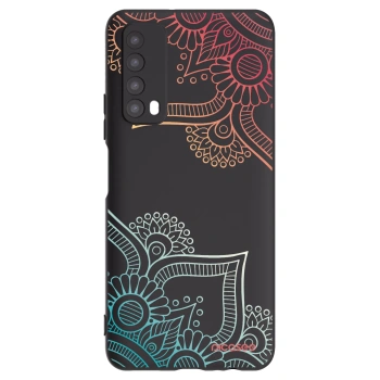 Picasee husă neagră din silicon pentru Huawei P Smart 2021 - Flowers pattern