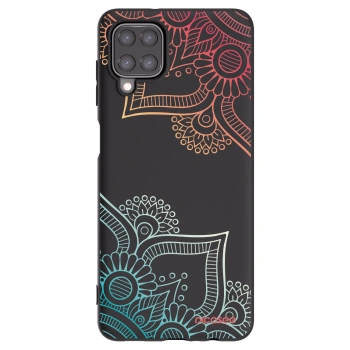 Picasee husă neagră din silicon pentru Samsung Galaxy A12 A125F - Flowers pattern