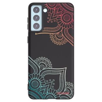 Picasee husă neagră din silicon pentru Samsung Galaxy S21+ 5G G996F - Flowers pattern