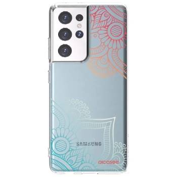 Picasee husă transparentă din silicon pentru Samsung Galaxy S21 Ultra 5G G998B - Flowers pattern