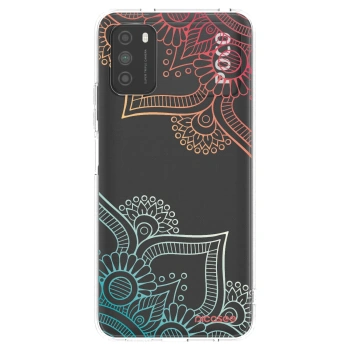 Picasee husă transparentă din silicon pentru Xiaomi Poco M3 - Flowers pattern