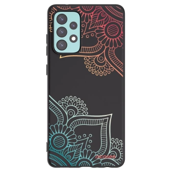 Picasee husă neagră din silicon pentru Samsung Galaxy A72 A725F - Flowers pattern