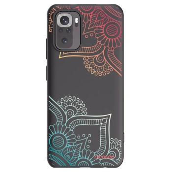 Picasee husă neagră din silicon pentru Xiaomi Redmi Note 10S - Flowers pattern
