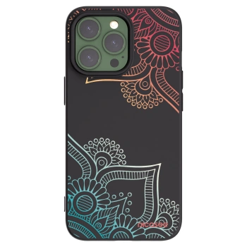 Picasee husă neagră din silicon pentru Apple iPhone 13 Pro - Flowers pattern