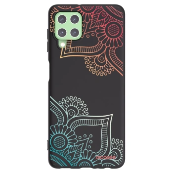 Picasee husă neagră din silicon pentru Samsung Galaxy A22 A225F 4G - Flowers pattern