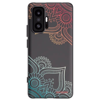 Picasee husă neagră din silicon pentru Xiaomi 11T Pro - Flowers pattern