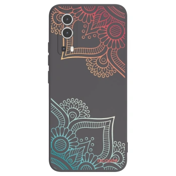 Picasee husă neagră din silicon pentru Vivo Y72 5G - Flowers pattern