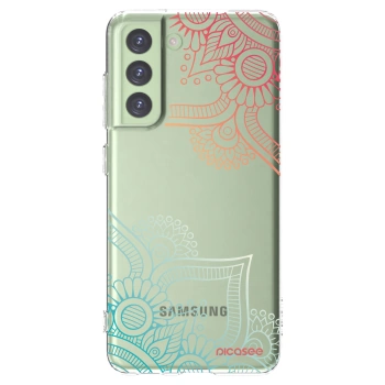 Picasee husă transparentă din silicon pentru Samsung Galaxy S21 FE 5G - Flowers pattern