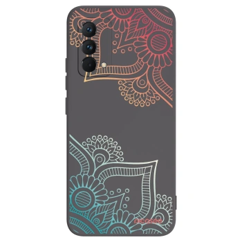 Picasee husă neagră din silicon pentru Realme GT Master Edition 5G - Flowers pattern