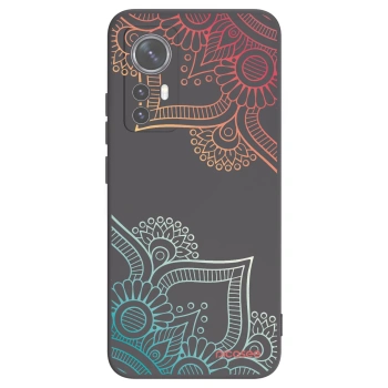 Picasee husă neagră din silicon pentru Xiaomi 12 - Flowers pattern