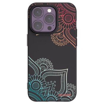 Picasee husă neagră din silicon pentru Apple iPhone 14 Pro - Flowers pattern