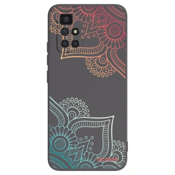 Picasee husă neagră din silicon pentru Xiaomi Redmi 10 (2022) - Flowers pattern