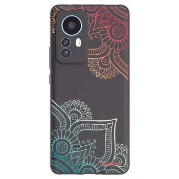 Picasee husă neagră din silicon pentru Xiaomi 12T Pro - Flowers pattern