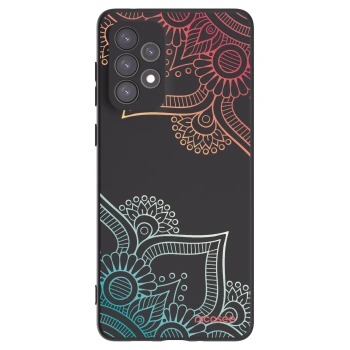 Picasee husă neagră din silicon pentru Samsung Galaxy A73 5G - Flowers pattern
