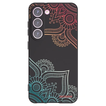 Picasee husă neagră din silicon pentru Samsung Galaxy S23 5G - Flowers pattern